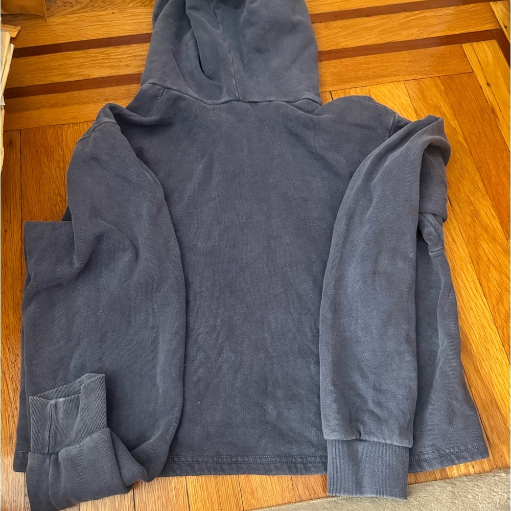 brandy melville john flat cropped georgetown thin hooded longsleeve